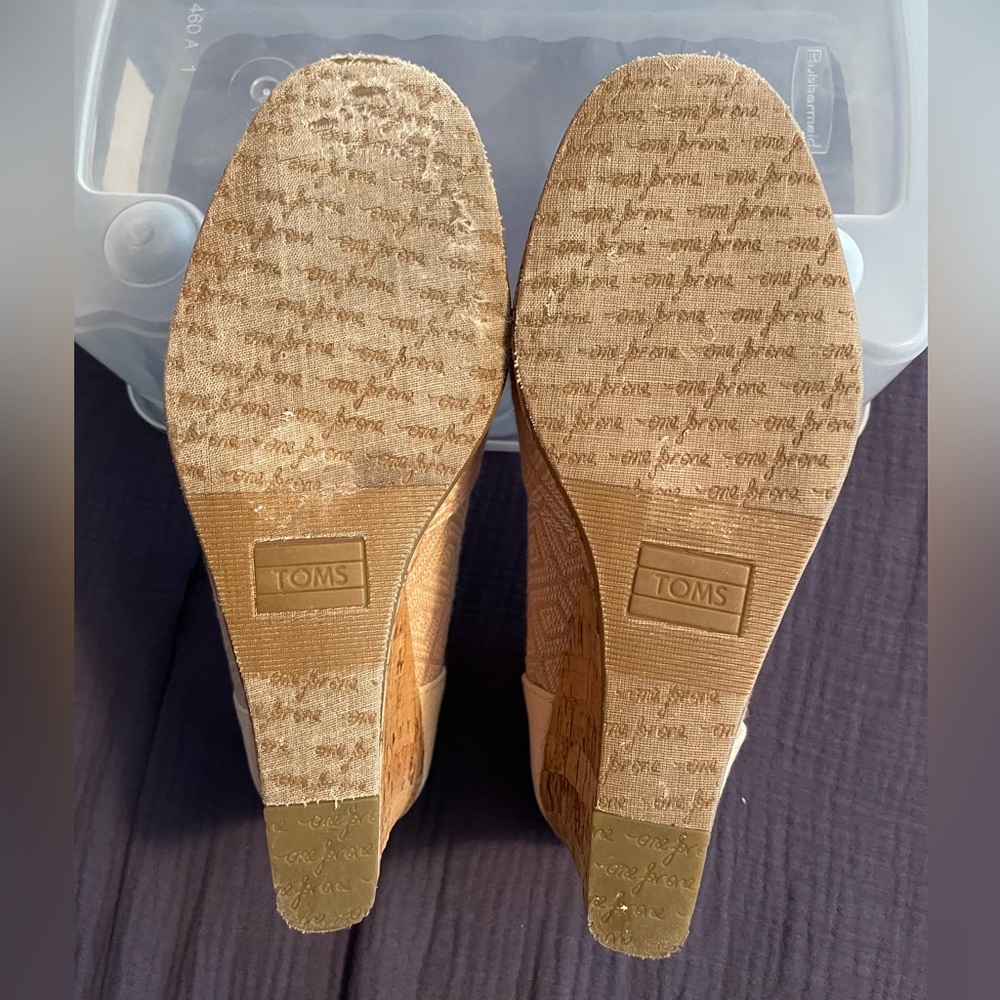 Tom's Calypso Canvas Wedge Espadrille size 8 - Picture 6 of 6